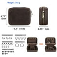 thumbnail image 4 of Hiram Leather Travel Jewelry Case  For Men Travel Jewelry Organizer Box Gift For Men Women With Mirror, Coffee, 4 of 8
