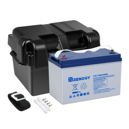 Renogy 12V 100Ah Deep Cycle Hybrid GEL Battery with Battery Box