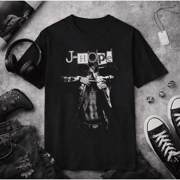 J-HOPE BTSS Group Graphic T-Shirt, Music Theme Short Sleeve Tee