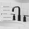 thumbnail image 6 of Matte Black Bathroom Faucet 8 Inch Widespread Bathroom Faucet, Bathroom Faucet for Sink 3 Hole, Waterfall Bathroom Faucet Two Handle Vanity Faucet with Pop-up Drain and cUPC Supply Lines, 6 of 9