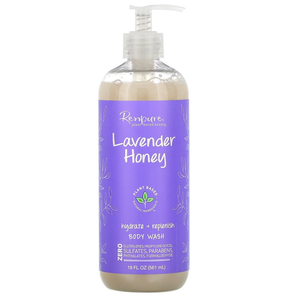 Renpure Lavender Honey, Hydrate + Replenish Body Wash, 19 fl oz (561 ml