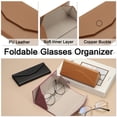 thumbnail image 3 of Estuche de gafas plegable Uxcell, 2 piezas organizador de gafas de sol magnético de cuero PU, Negro/Marrón oscuro, 3 of 5