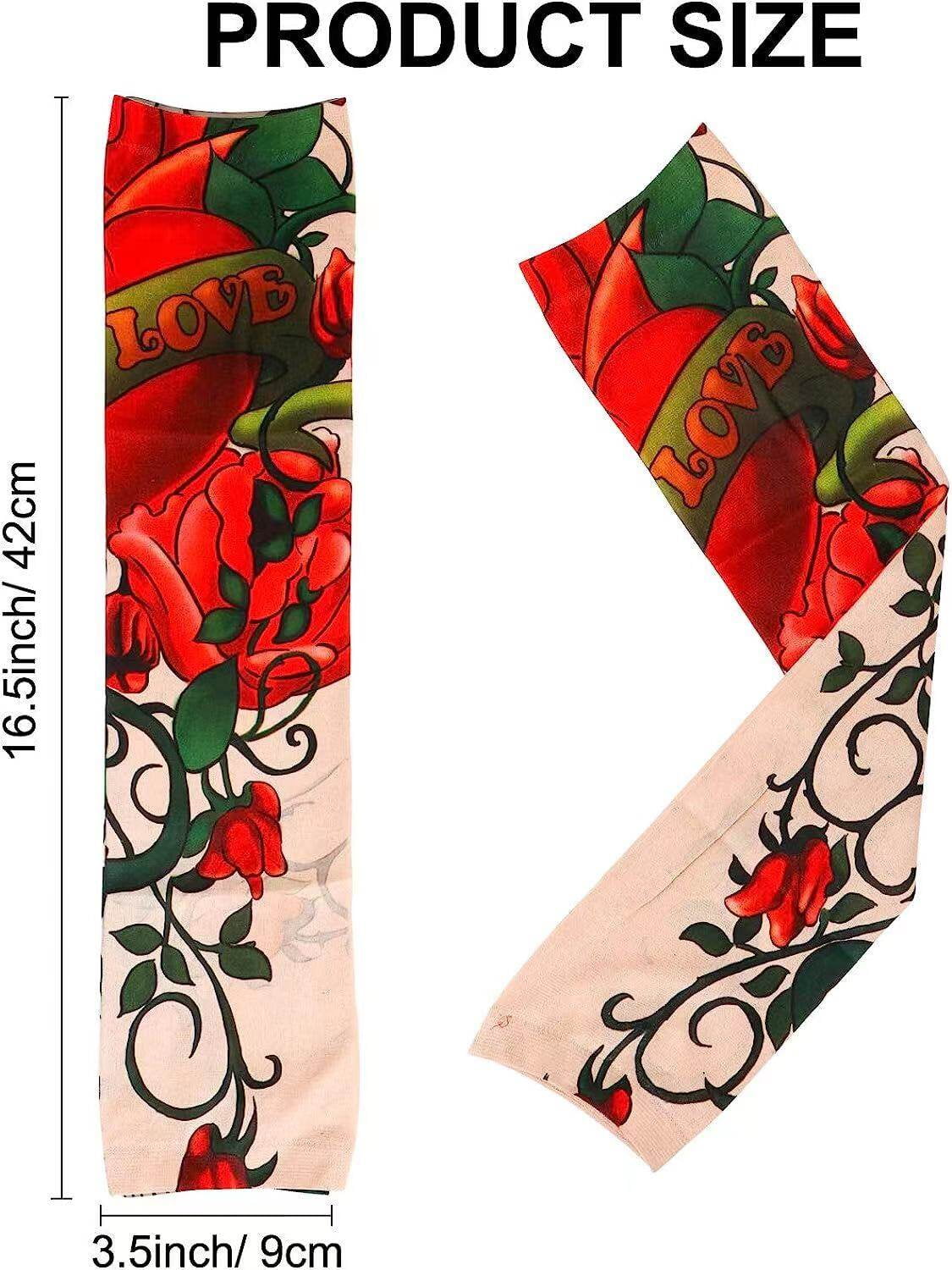 Uteruik UV Schutz Arm Sleeves Mit Tattoo Print - Kühlende Sonnenschutz Stulpen Für Sport