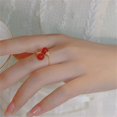 thumbnail image 3 of Dainty Balls Adjustable Open Wrap Ring for Women Gold Plated Stacking Statement Wedding Artificial Jade Shell Stone Finger Rings Fashion Layered Comfort Fit Christmas Holiday Jewelry, 3 of 6