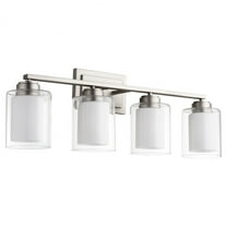 X 4 - Light Satin Nickel/Silver Transitional Aluminum And Glass Wall Sconce