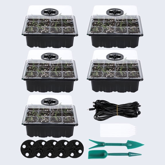 5pc Raising Pot with Light Indoor Plant Growing Device with LED Light Suitable for Most Plants Cultivation Home Indoor Gardening Set