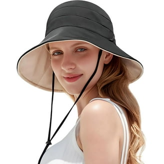 FURTALK Chapeau de paille à large bord UPF 50 pliable pour femme, Beige