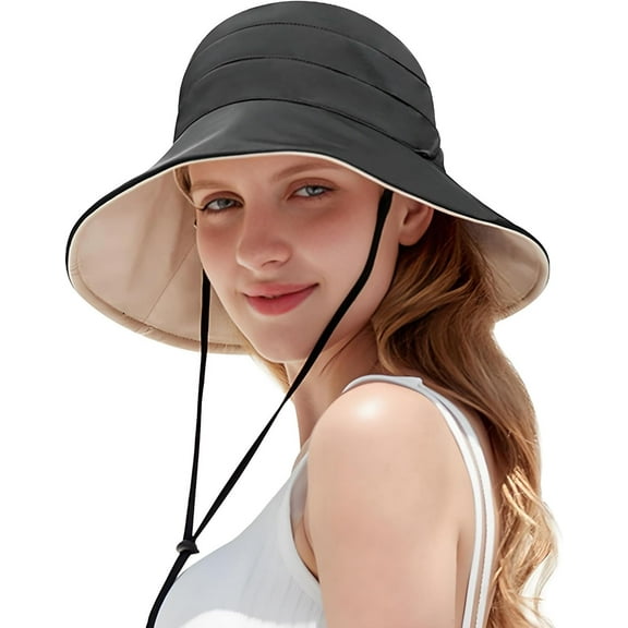 Wide Brim Sun Hats for Women Reversible Bucket Hat UV Sun Protection Hat UPF 50 for Beach Travel Hiking Gardening