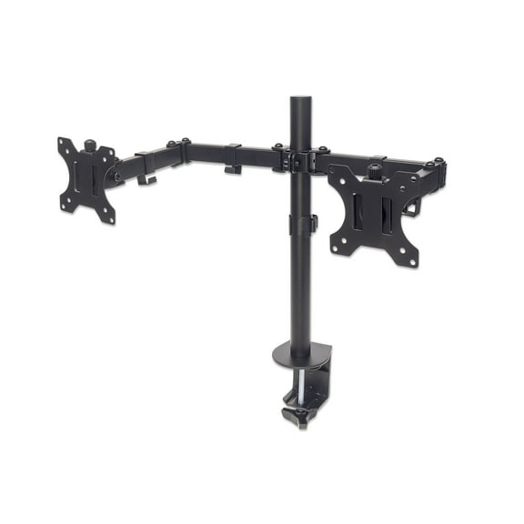 Manhattan Dual Monitor Desk Mount Screen Sizes 10-27" Black 461528