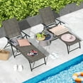 thumbnail image 2 of Costway Ensemble de 2 Chaises Longues Pliantes de Patio avec Dossier Inclinable à 6 Niveaux Chaises Inclinables Beige, 2 of 10