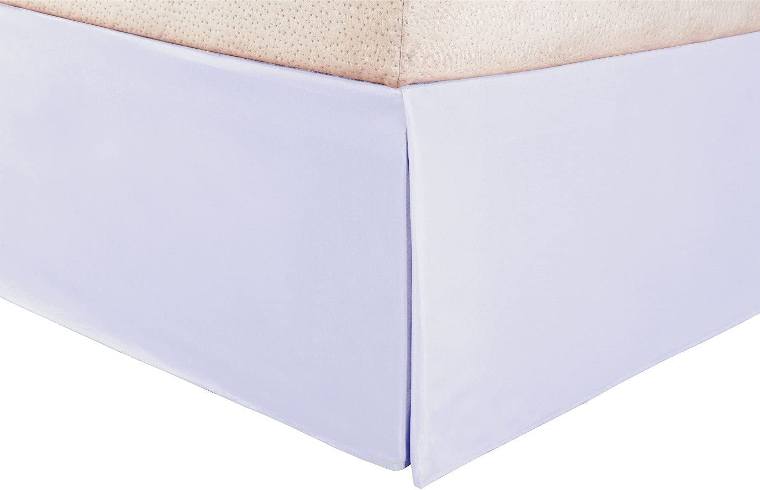 16Inch Drop Twin Size 39" x 75" White Solid Bed Skirt Split Corner