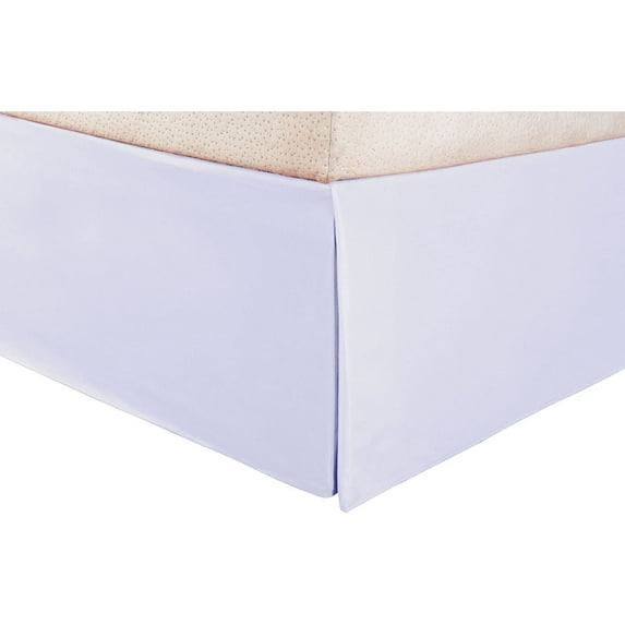 16-Inch Drop RV King Size 72" x 80" White Solid Bed Skirt Split Corner Pleated Style Easy Fit Easy Care 100% Egyptian Cotton 400 Thread Count