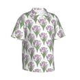 thumbnail image 2 of Balery Tulips Flowers Print Men's Hawaiian Shirts Short Sleeve Beach Shirt Relaxed Fit Vacation Button Down Shirts-X-Large, 2 of 9