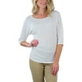 thumbnail image 4 of ToBeInStyle Women's Bow-Back 3/4 Sleeve Top With Side Shirring, 4 of 6
