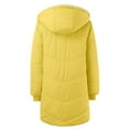 thumbnail image 6 of adviicd Womens Winter Long Coats Teddy Fleece Lined Jacket Plus Size Warm Thicken Hooded Windproof Quilted Puffer Jackets (Yellow, L), 6 of 6