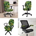 thumbnail image 2 of SCRAWLGOD Jamaican Flag Splash 4 Pieces Anti-Dust Computer Chair Slipcover with Armrest Protector Stretch Rotating Chair Covers Easy to Remove Washable Desk Chair Cover, 2 of 7