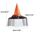 thumbnail image 3 of IAJDKMEK Women's Halloween Witch Hat with Tulle Decoration – Classic Pointed Wizard Cap for Costume Party Adult Costume Accessory for Halloween Party, 3 of 8