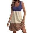 thumbnail image 1 of Robes pour Femmes, Robe d'Été Confortable Mode avec Poches Imprimées Sans Manches Col en V, 1 of 6