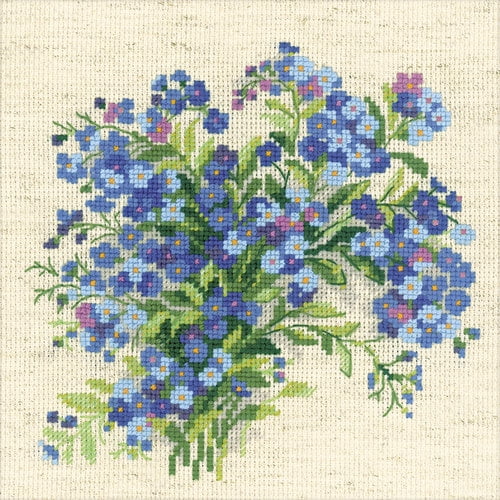 Me Nots Counted Cross Stitch Kit, 8" x 8", 14Count