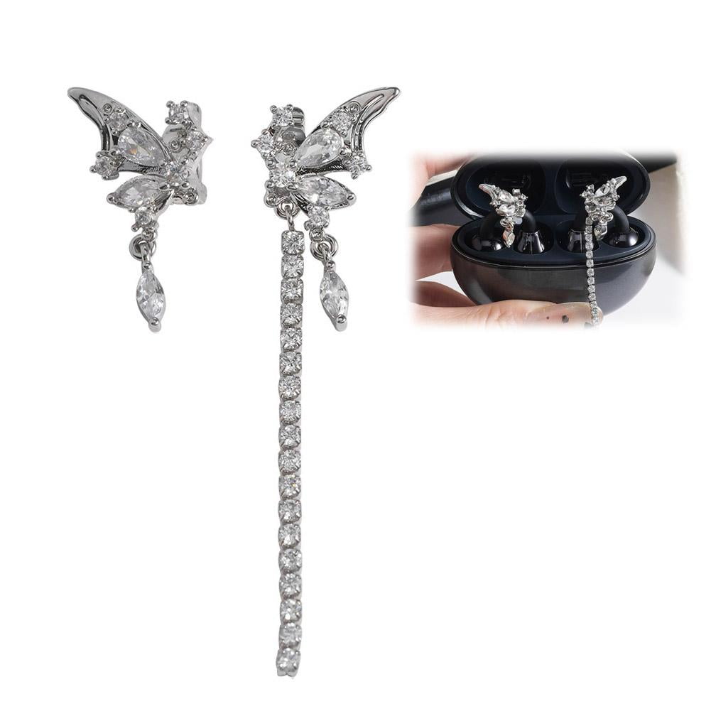 Bow Rhinestone for Clip on Earbuds Open Ear Accessories,Headphone Decor