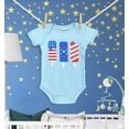 thumbnail image 3 of Shop4Ever Patriotic Popsicles Ice Cream 4th of July Baby's Bodysuit Infant Cotton Romper 6 Months Light Blue, 3 of 5