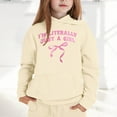 thumbnail image 2 of I'M LITERALLY JUST A GIRL Teen Hooded Sweatshirt Tops, Long Sleeve Letter Pattern Printed Hoodie Pullover Tunic With Pockets Casual - Beige,2-3 Years, 2 of 5