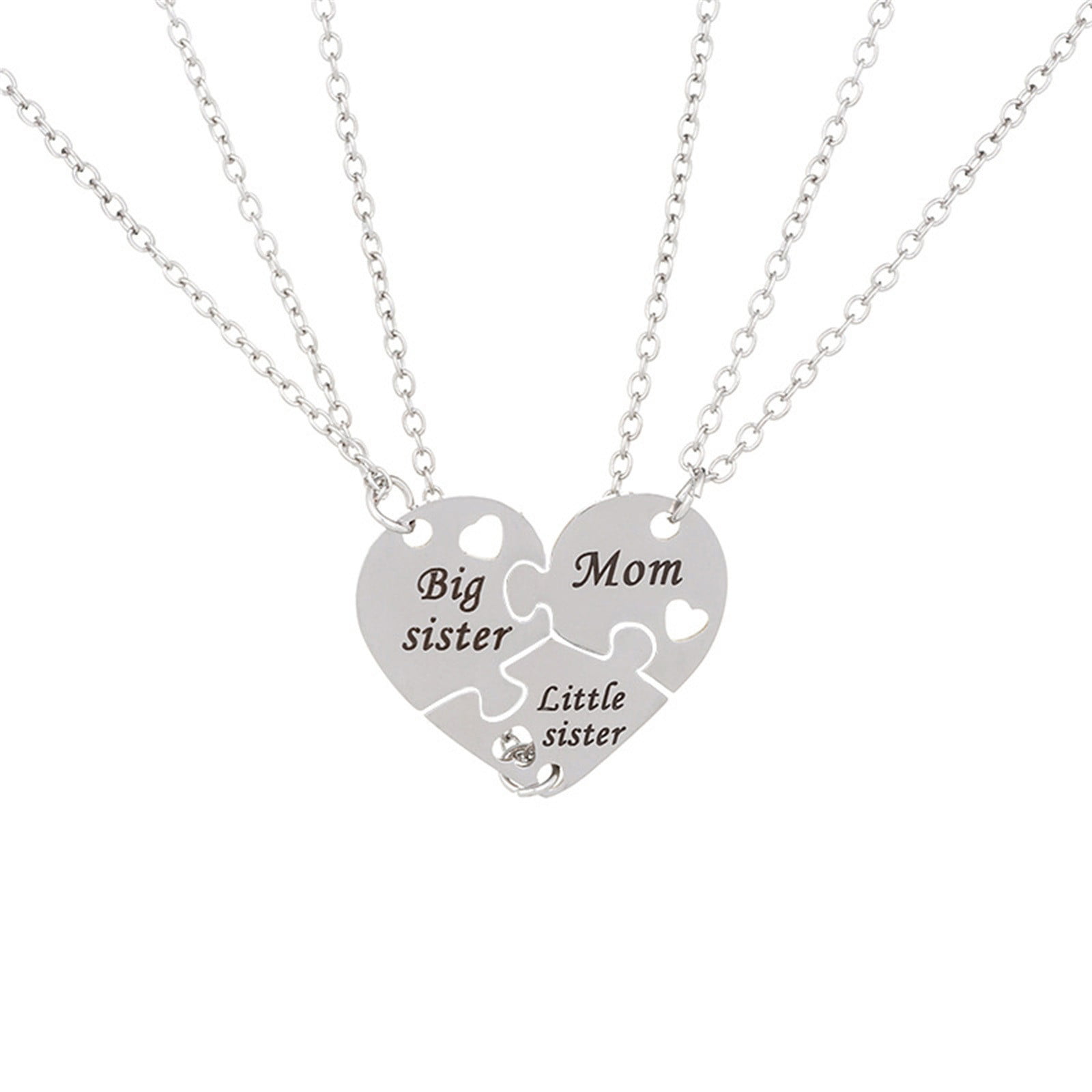 Buy 3pcs Stainless Steel Mother Daughter Pendant Necklace - Mom Big Sister  Little Sister Online at desertcartINDIA