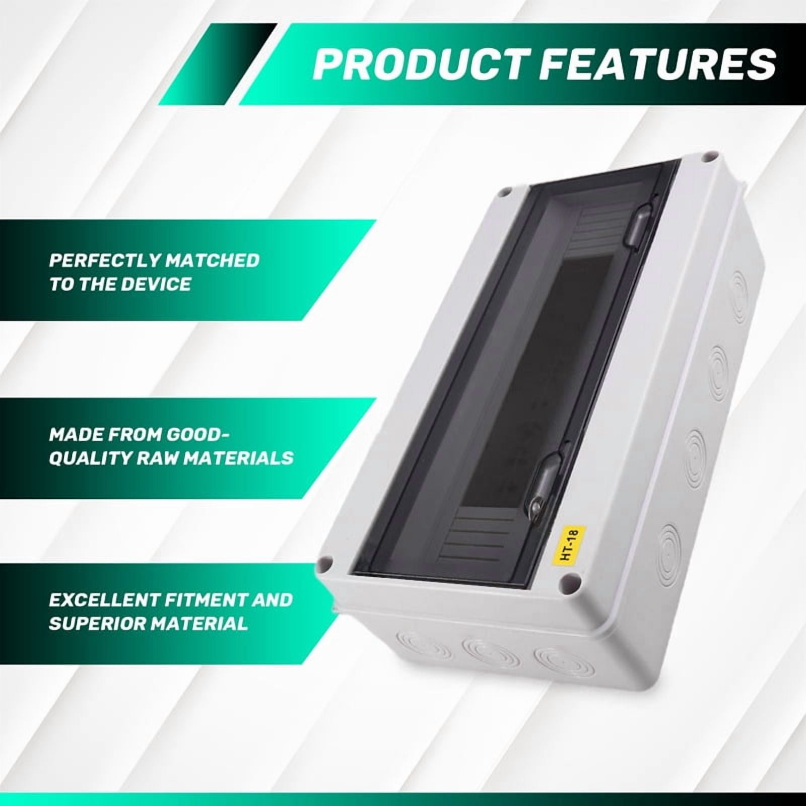 HT Series Junction Box 18WAY IP65 Waterproof Distribution Box Outdoor ABS Electrical with Lock Piece for Circuit Breaker