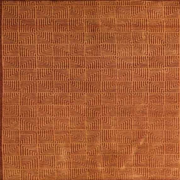 Ahgly Company Indoor Square Abstract Red Abstract Area Rugs, 3' Square