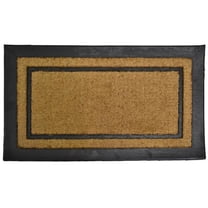 HomeRoots 572195 Modern 18 x 30 in. Beige & Black Rubber & Coir Outdoor Door Mat
