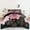 Pink, variant on URBONUR Black Floral Comforter Set Queen, Printed Comforter White Flowers Butterfly Bedding Set, 3 Pieces Botanical Reversible Comforter with 2 Pillowcases