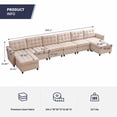 thumbnail image 2 of ZAFLY U/L Shaped Couch Set with Storage Ottoman, Modular Sectional Sofa for Living Room, Beige, 2 of 5