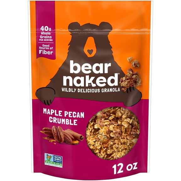 Bear Naked Maple Pecan Crumble Granola Cereal, Good Source of Fiber, Whole Grain Snacks, 12 oz