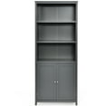 thumbnail image 5 of Costway Bookcase Shelving Storage Wooden Cabinet Unit Standing Bookcase W/Doors Gray, 5 of 12