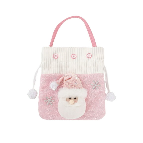 Christmas Gift Bag P-ink Plushed Christmas Gift Bag Christmas Eve Apples Bag Candy Bag Christmas Decoration Bag Suitable For Festivals And Daily Life