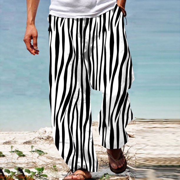 Pantalones largos de verano para hombre, informales, a la moda, con estampado 3D, cintura elástica, rectos