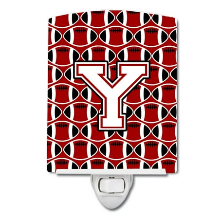 

Caroline s Treasures CJ1082-YCNL Letter Y Football Cardinal and White Ceramic Night Light 6x4x3 multicolor