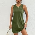 thumbnail image 2 of BYHONG Womens Sleeveless Mini Tank Dress Casual Workout Sport Tennis Athletic with 2 Pockets Dress Tee Shirt Dress Knee Length Summer Dresses for Women Army Green M, 2 of 6