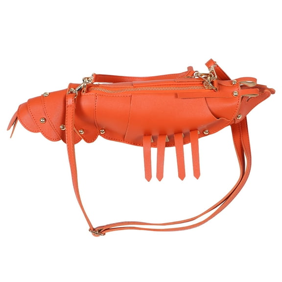 OUNONA Crayfish Shaped Crossbody Bag for Women's Lightweight and Durable Orange Fashionable .8x3.5x5.5 in