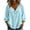 Light Blue, variant on Women's Cotton Linen Tops Solid Color 3/4 Sleeves V Neck Shirts Casual Fall Winter Fashion Loose Fit Outfits