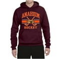 thumbnail image 2 of Wild Bobby City of Anaheim Hockey Fantasy Fan Sports Unisex Hoodie Sweatshirt, Maroon, X-Large, 2 of 5