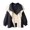 Black, variant on Oversized Hooded Jackets for Women, Color Barrier Lapel Long Sleeve Coat, Casual Fall Outerwear for Daily Wear, Sizes S-XXL