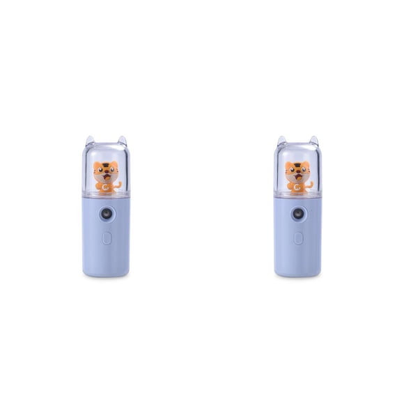 Bearachild Mini Mist Facial Sprayer USB Humidificador Mister Woman Beauty Cool Hidratante Hidratante Cara Nebulizador Atomizador Azul Azul 2piezas