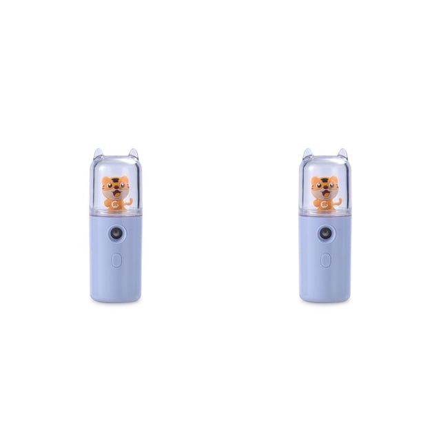 Bearachild Mini Mist Facial Sprayer USB Humidificador Mister Woman Beauty Cool Hidratante Hidratante Cara Nebulizador Atomizador Azul Azul 2piezas