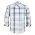 thumbnail image 2 of Coevals Club Men's Western Shirt Cowboy Plaid Country Pearl Snap Button Long Sleeve Two Pockets Work Shirts 28 White Plaid Medium, 2 of 7
