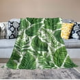 thumbnail image 2 of ONETECH  Tropical Palm Leaf Blanket 50" x 60" Green Giant Leaves Throw Blankets for Sofa or Bed, 2 of 6