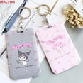 thumbnail image 2 of WALTON School Supplies Bus Card Case Students Bank Card Holder Card ID Holder Credit Card Card Sleeve Lanyard Women Men Cartoon Hand Rope Badge Cards Cover, 2 of 4