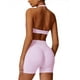 thumbnail image 1 of Set de entrenamiento ABOCIW para mujer sin costuras acolchado Halter rosa S, 1 of 7