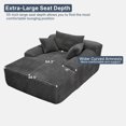 thumbnail image 2 of Leumius Oversized Chaise Lounge Chair Indoor, Cozy Boneless Sleeper Sofa Bed with Wide Armrest & Throw Pillows for Living Room,Bedroom,No Assembly Required,Gray(Plush), 2 of 6