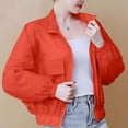 thumbnail image 4 of Miluxas Women's Sun Protection Cropped Jackets Zip Up Cooling Shirt Athletic Workout Running Red XL(XL), 4 of 5